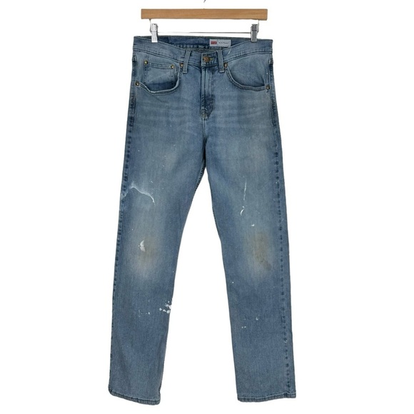 Wrangler Men's Distressed Painters Jeans Blue Straight Leg 30x32 Grunge Workwear